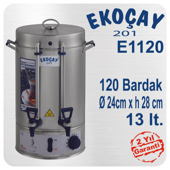 Tuğra Ekoçay Çay Makinesi 120 Bardak 13 Lt