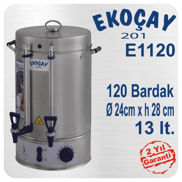 Tuğra Ekoçay Çay Makinesi 120 Bardak 13 Lt - Resim 2