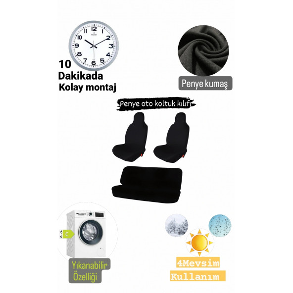 Oto kılıf penye oto koltuk kılıfı standartt - 3