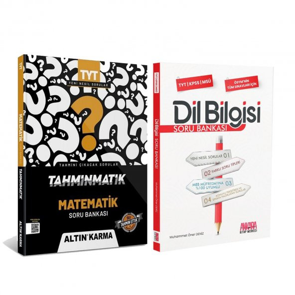 Altın Karma TYT Matematik ve AKM Dil Bilgisi Soru Bankası Kitabı Seti 2 Kitap