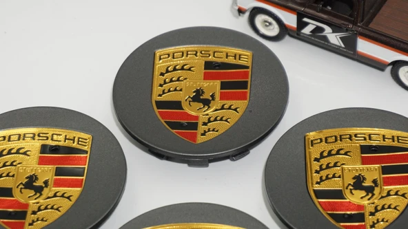 DK Tuning Porsche Koyu Gri Antresit Jant Göbeği Kapak Seti 76mm - Resim 3