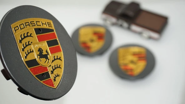 DK Tuning Porsche Koyu Gri Antresit Jant Göbeği Kapak Seti 76mm ürün görseli 1