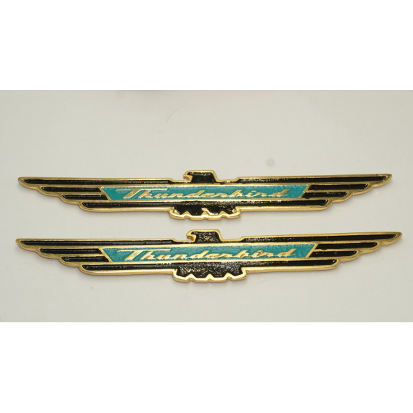 Ford Thunderbird Yeni Nesil Çamurluk Yanı 3M 3D Krom Metal Logo Amblem Seti - 4