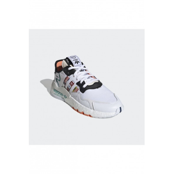 Adidas Nite Jogger Erkek Spor Ayakkabısı Beyaz Turuncu - 5