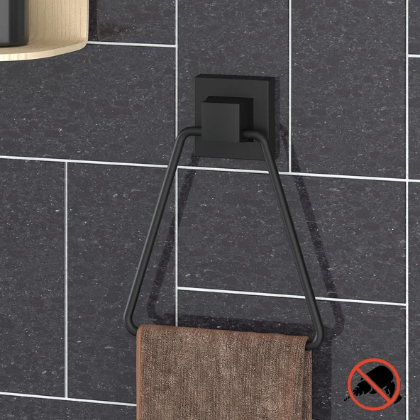 TEKNOTEL DELME VİDA MATKAP YOK! easyFIX YAPISKANLI ÜÇGEN HAVLULUK MAT SİYAH EF233