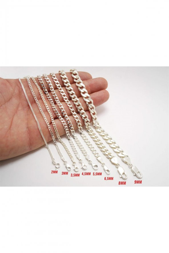 3.5mm Gurmet Model 925 Ayar Gümüş Erkek Bayan Kolye Zincir  2472532776430 - 3
