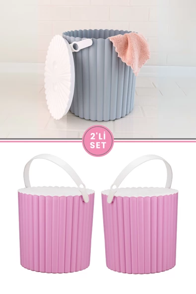 FLORA 2Lİ UN VE BAKLİYAT KABI, TRENDY ÇOK AMAÇLI YUVARLAK SAKLAMA KOVASI F365 - 3