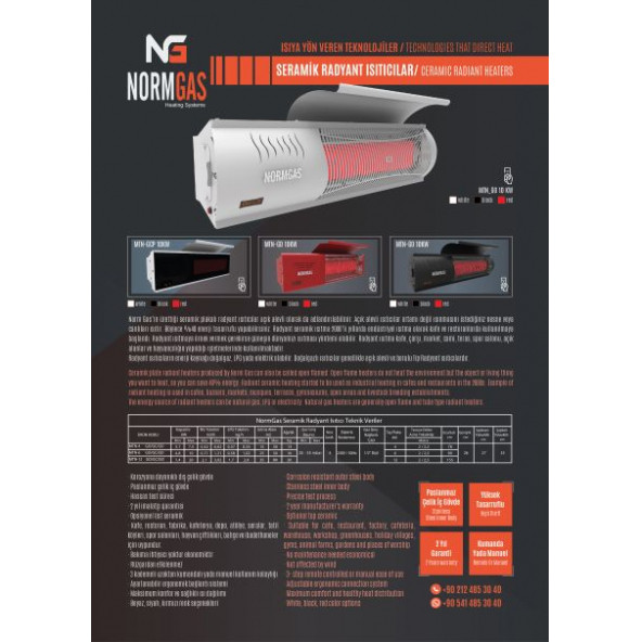 3000w Kumandalı Normgas İnfrared Dış Mekan Isıtıcı Heating Systems siyah - 4