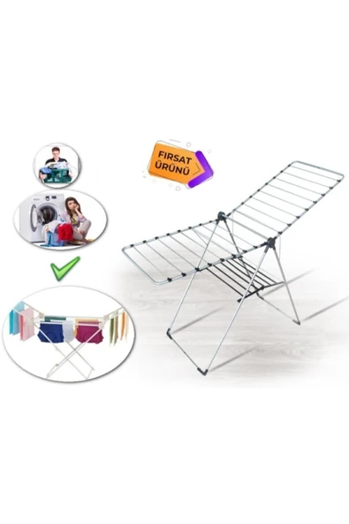 Carolina Kalın Borulu Siyah Çamaşır Kurutmalık Tm301