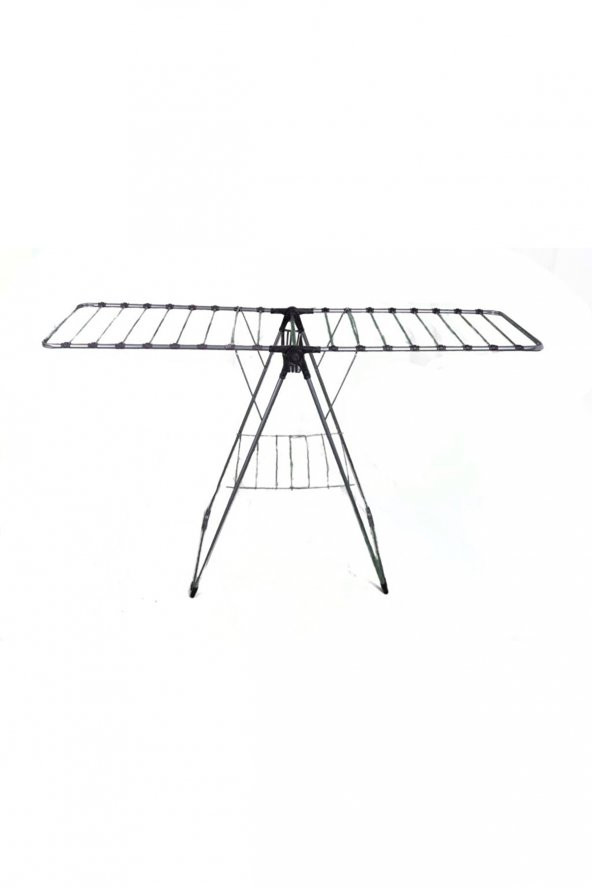 Siyah Kurutmalık Çamaşır Kurutma Askılığı Kalın Borulu Mandal Sepetlı - 2