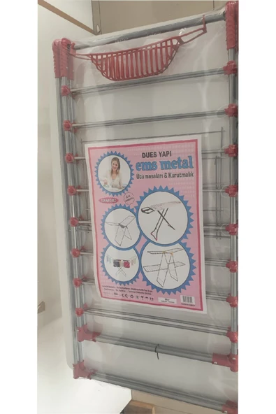 Metal Lüx Mandal Sepetli Çamaşır Kurutmalık Çamaşır Askılığı - 2