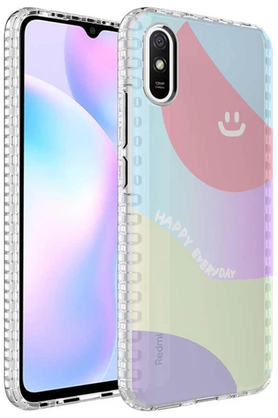 Xiaomi Redmi 9A Kılıf Airbag Kenarlı Renkli Desenli Elegans - 6