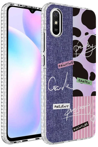 Xiaomi Redmi 9A Kılıf Airbag Kenarlı Renkli Desenli Elegans - 3