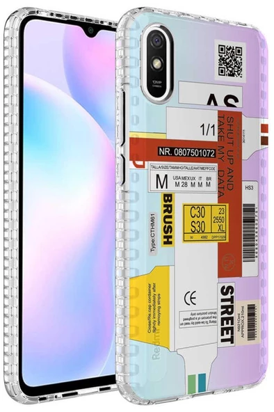 Xiaomi Redmi 9A Kılıf Airbag Kenarlı Renkli Desenli Elegans - 9