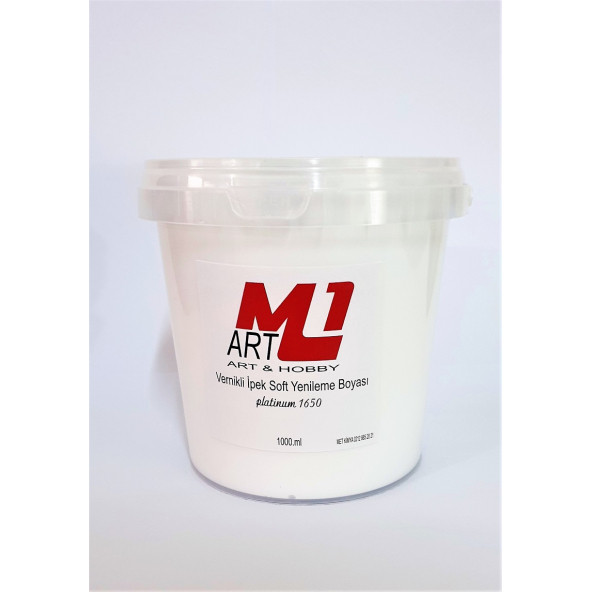 M1 ART Su Bazlı Vernikli İpek Soft Yenileme Boyası BEYAZ 1000.ml-Mobilya,cam,mermer,beyaz eşya,fayans,seramik,parke