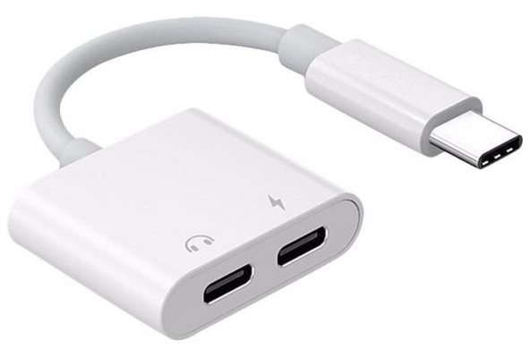 Type C To Kulaklık Hızlı Şarj Giriş Çevirici Çoklayıcı Çoğaltıcı Splitter Adaptör