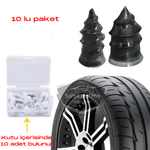 Motosiklet Araba Oto Lastik Tamir Kiti 10 Parça Kauçuk Vida Seti Kolay Vida Lastik Yaması - 3