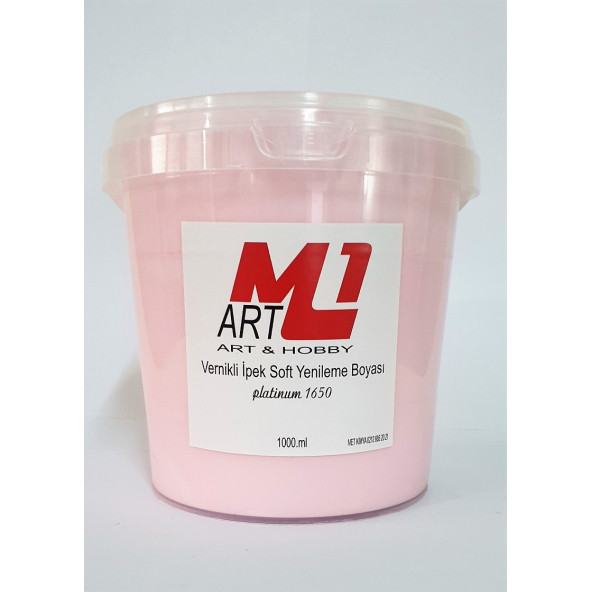 M1 ART Su Bazlı Vernikli İpek Soft Yenileme Boyası TOZ PEMBE 1000.ml-Mobilya,cam,mermer,beyaz eşya,fayans,seramik,parke