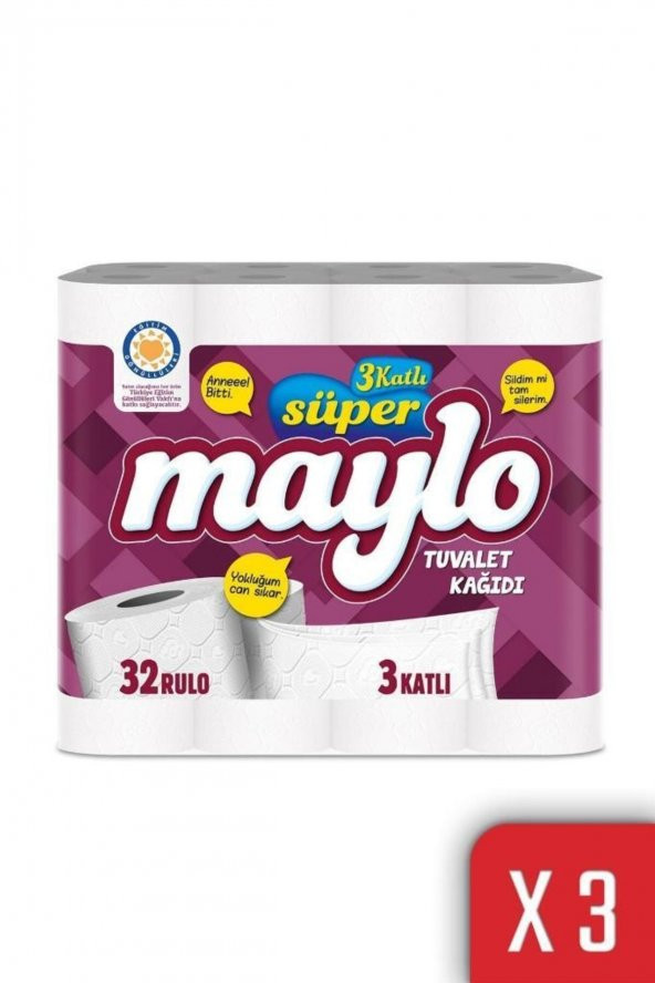 Maylo   3 Katlı Tuvalet Kağıdı 32li 3lü Paket