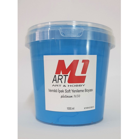 M1 ART Su Bazlı Vernikli İpek Soft Yenileme Boyası TURKUAZ 1000.ml-Mobilya,cam,mermer,beyaz eşya,fayans,seramik,parke