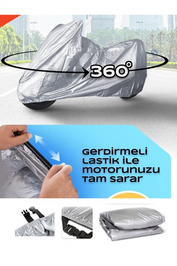 AutoEN Arora AR 50-8 Espresso Arka Çantalı Su Geçirmez Miflonlu Motosiklet Brandası - 4