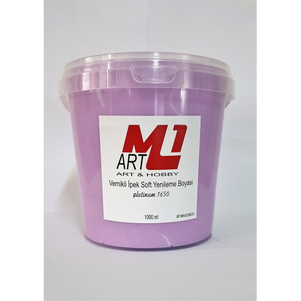 M1 ART Su Bazlı Vernikli İpek Soft Yenileme Boyası LİLA 1000.ml-Mobilya,cam,mermer,beyaz eşya,fayans,seramik,parke - 1