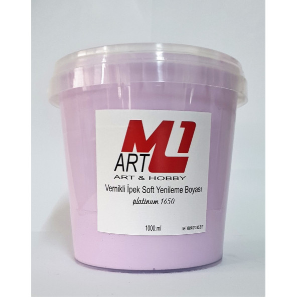 M1 ART Su Bazlı Vernikli İpek Soft Yenileme Boyası SOFT LİLA 1000.ml-Mobilya,cam,mermer,beyaz eşya,fayans,seramik,parke
