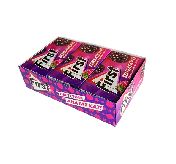 First Sensations Ahududu & Karadut Aromalı Sakız 27 gr 12 Adet ürün görseli