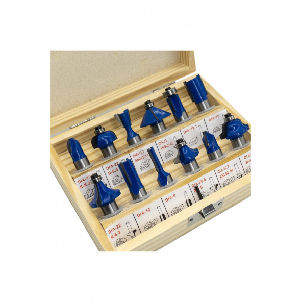 12 Parça freze uç takımı 6mm-8mm-12mm - 4