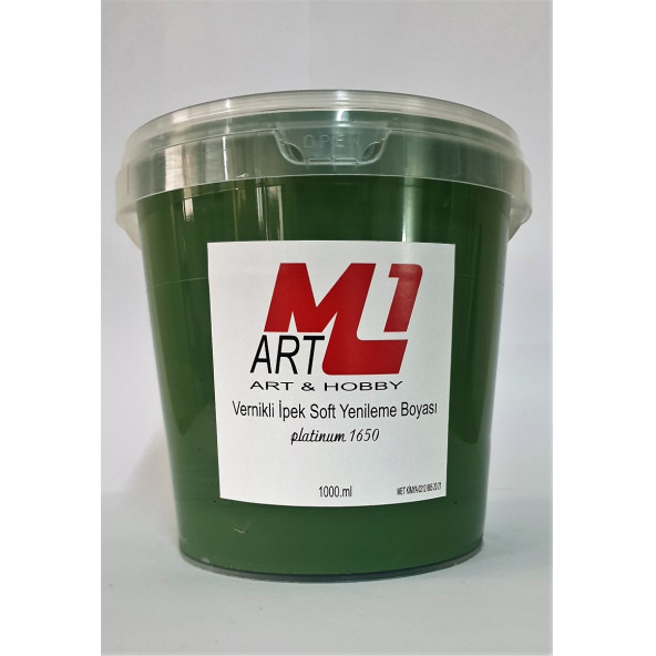 M1 ART Su Bazlı Vernikli İpek Soft Yenileme Boyası ÇAM YEŞİLİ 1000.ml-Mobilya,cam,mermer,beyaz eşya,fayans,seramik,parke