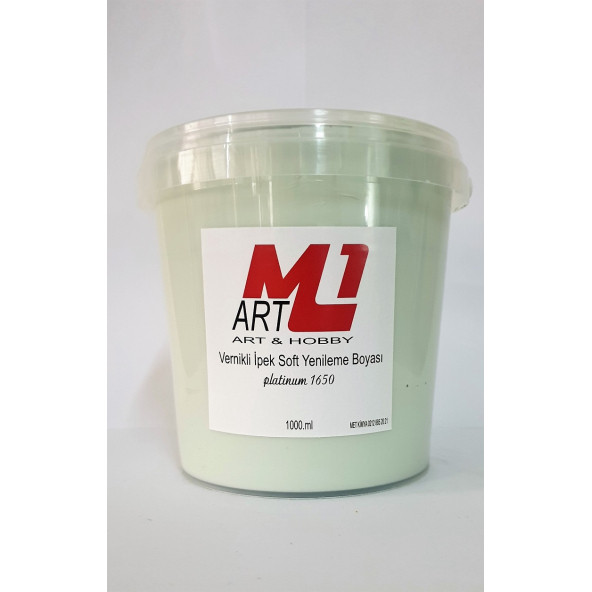 M1 ART Su Bazlı Vernikli İpek Soft Yenileme Boyası SU YEŞİLİ 1000.ml-Mobilya,cam,mermer,beyaz eşya,fayans,seramik