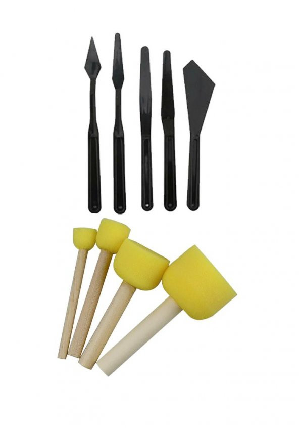 Akrilik Boya Resim Başlangıç Seti Adel 12 Renk Akrilik Boya Şövalye 2 Tuval 35x50 Fırça Spatula Şövale - 6