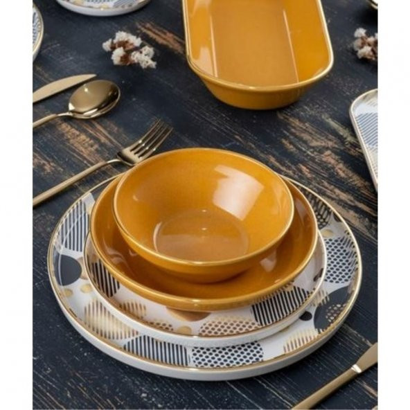 Acar Gölge 27 Parça Seramik Yemek Takımı SR-22-0254 - 2