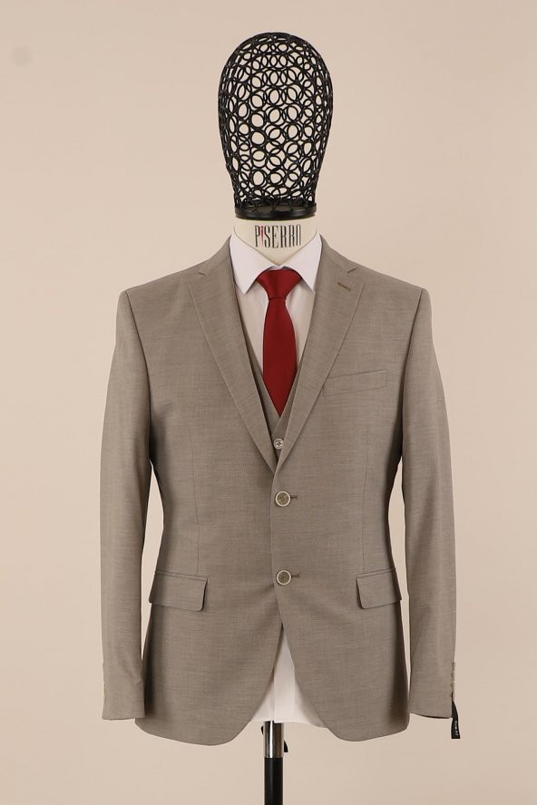 Yelekli Takım Elbise Slim Fit - 3