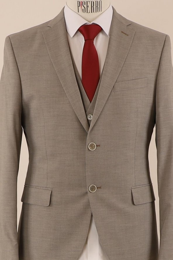 Yelekli Takım Elbise Slim Fit - 5