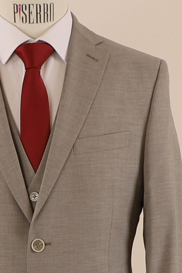 Yelekli Takım Elbise Slim Fit - 6