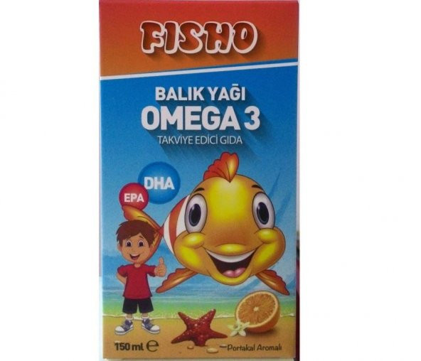 Denizpharma Fisho Omega 3 Balık Yağı Şurup Portakal Aromalı 150 Ml 8699956000213