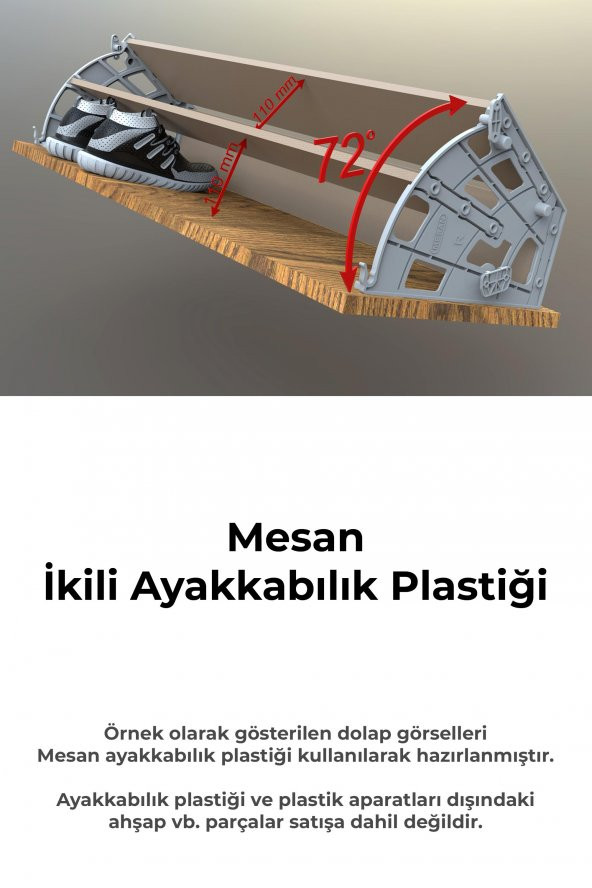 Mesan Yeni Nesil Ayakkabılık 2Li Beyaz (008302) - 7