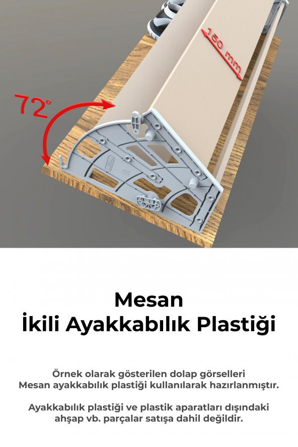 Mesan Yeni Nesil Ayakkabılık 2Li Beyaz (008302) - 8