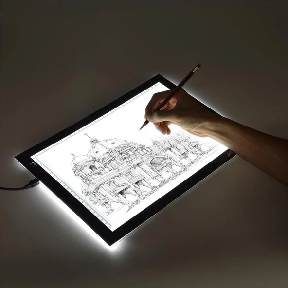 Valkyrie Led Işıklı A4 Boy Çizim Kopyalama Eskiz Çizim Ultra İnce Animasyon Portre Çizim Tableti - 3
