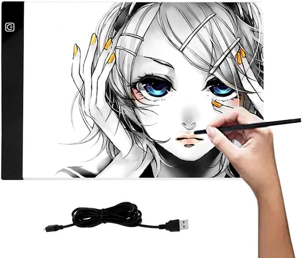 Valkyrie MDDG Led Işıklı A4 Boy Çizim Kopyalama Eskiz Çizim Ultra İnce Animasyon Çizim Tableti - 2