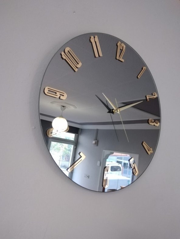 harika crown GERÇEK AYNALI DEKORATİF DUVAR SAATİ (50 CM)