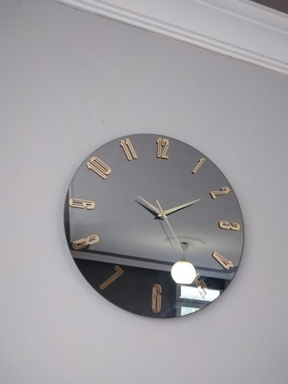 harika crown GERÇEK AYNALI DEKORATİF DUVAR SAATİ (40 CM)