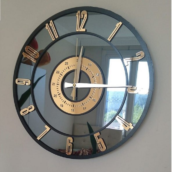 harika crown GERÇEK AYNALI DEKORATİF DUVAR SAATİ (40 CM)