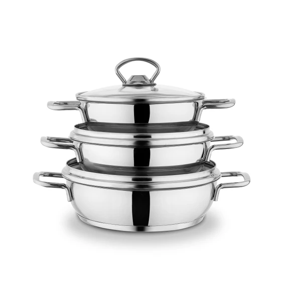Schafer Cookhaus Çelik Sahan Seti 6 Parça-Gümüş - 3
