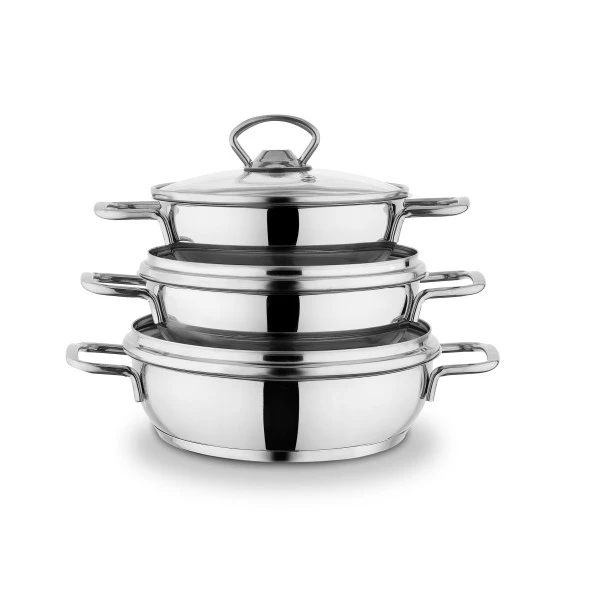 Schafer Cookhaus Çelik Sahan Seti-6 Parça-Gümüş