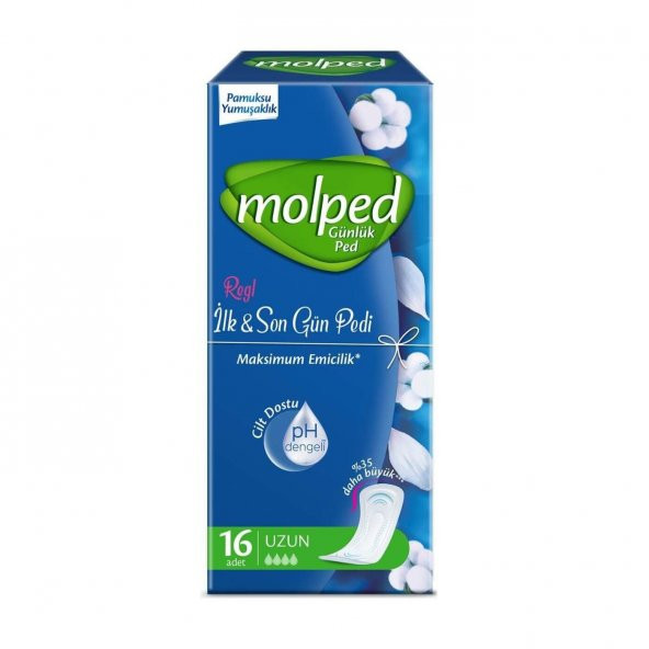 Molped İlk&Son Gün Günlük Ped Uzun 16x4 64 Adet