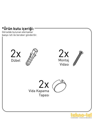 TEKNOTEL İKİ KATLI KANCALI BANYO RAFI SİYAH ES067H - 10