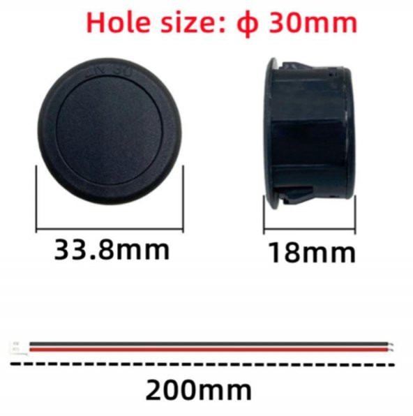 Voltmetre DC 4-100V Led Dijital Ekran Dairesel - Kırmızı - 3