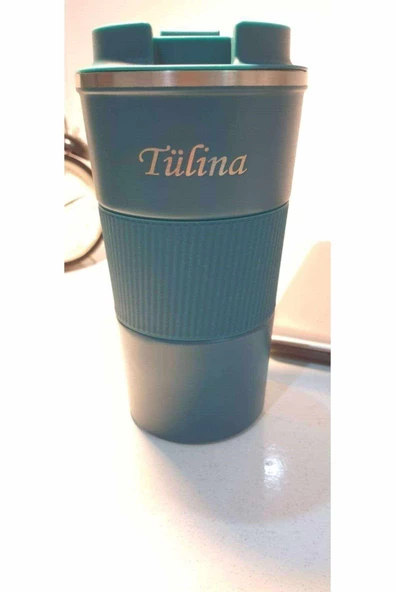 Kişiye Özel Çift Katmanlı Paslanmaz Çelik 500 Ml Kupa Araç Kahve Çay Termos Bardak -1549MAVİ - 4